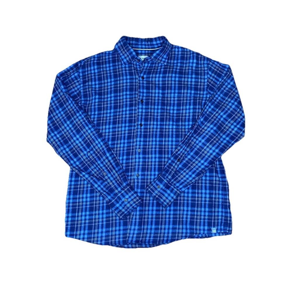 Peter Millar Blue Plaid Men's Button Up Long Sleeved Shirt Size Medium